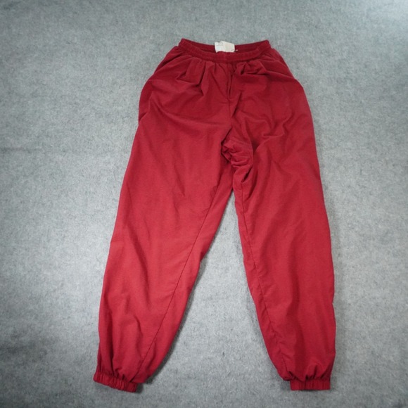 Vintage Nike Track Pants Mens Small Red Jogger Ankle Zip Elastic Waist Lined - Picture 1 of 13